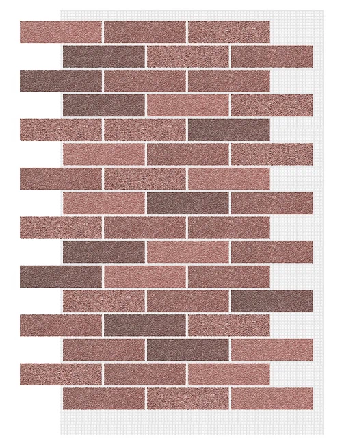 АМК панель кирпич на сетке, 410 - Красный микс