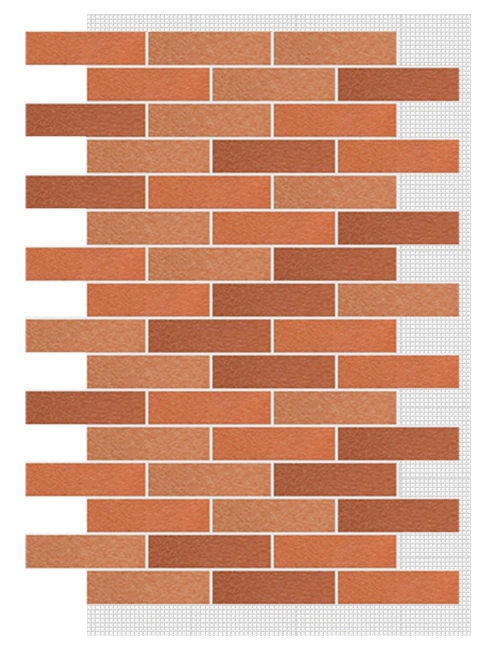 АМК панель кирпич на сетке, 500 - Терракотовый микс