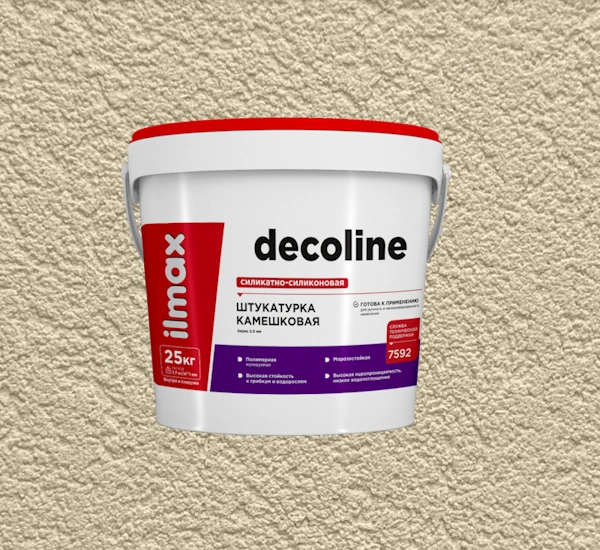 Штукатурка камешковая силикатно-силиконовая ilmax decoline 25кг цвет 2029P