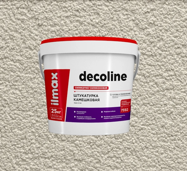 Штукатурка камешковая силикатно-силиконовая ilmax decoline 25кг цвет 2722P