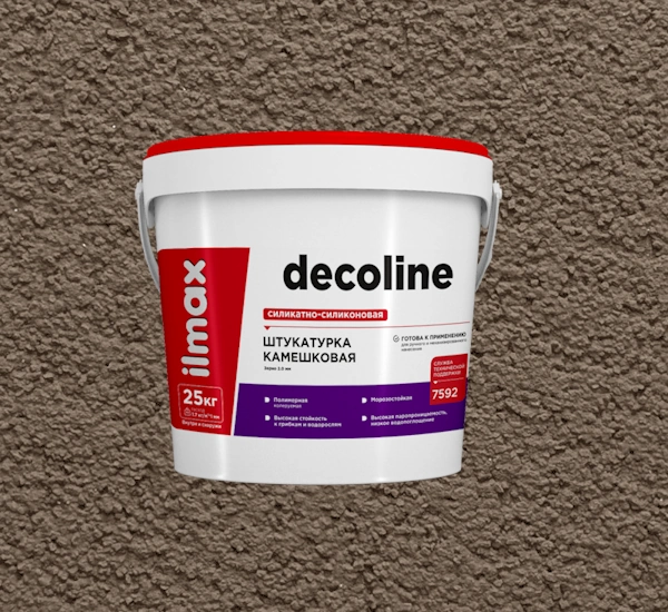Штукатурка камешковая силикатно-силиконовая ilmax decoline 25кг цвет 2784C