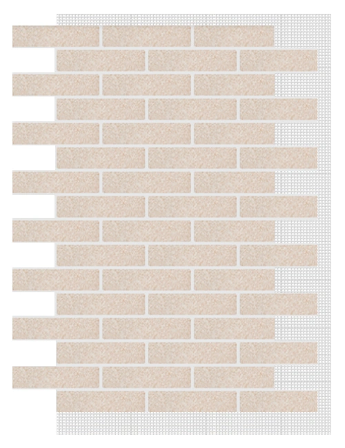 АМК панель клинкер на сетке, 001 - Бело-песочный