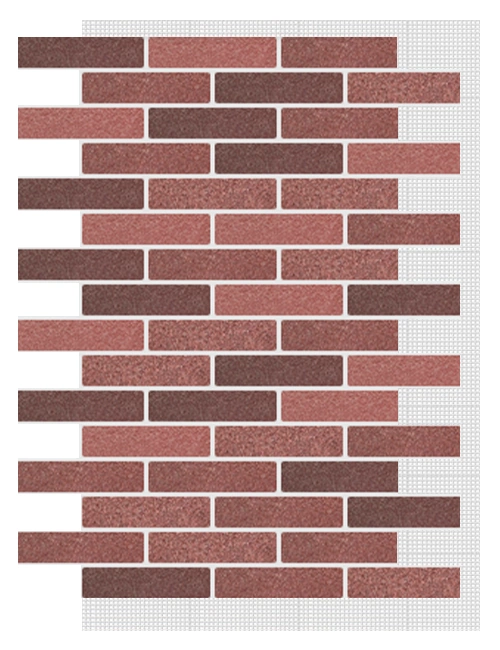 АМК панель клинкер на сетке, 410 - Красный микс