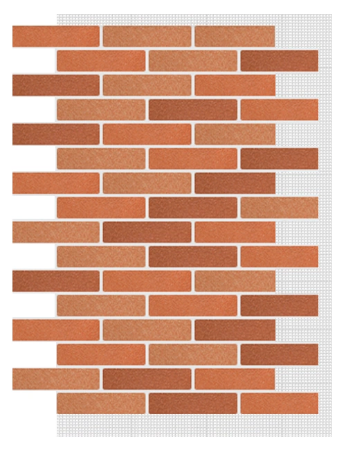 АМК панель клинкер на сетке, 500 - Терракотовый микс
