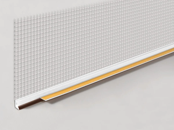 Оконный профиль примыкающий с сеткой 6мм, 2,4м, (коричневый, графитовый) Profigips