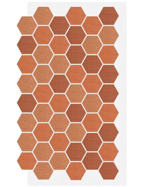 АМК панель соты на сетке, 500 - Терракотовый микс