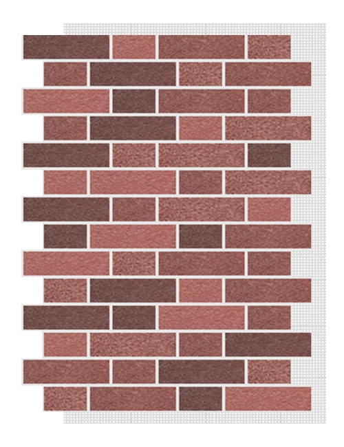 АМК панель тычок на сетке, 410 - Красный микс